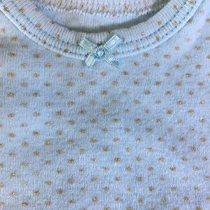 Blue sparkle onesie 3 mo